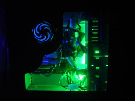 premier jeux de lumières bleu et vert mais deux pref